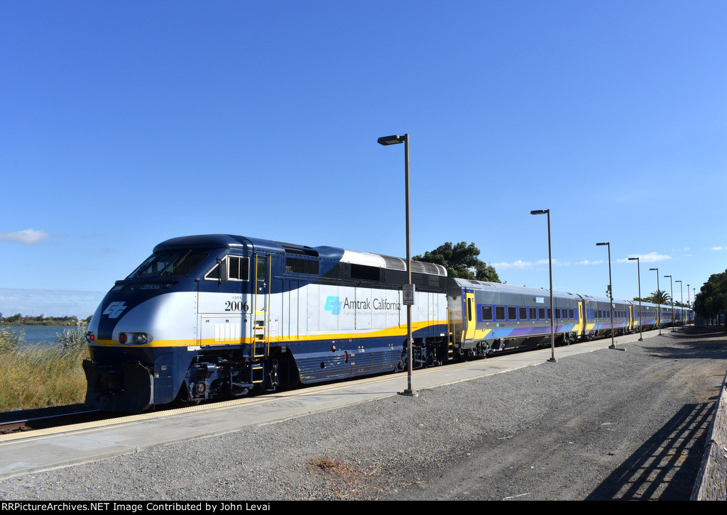 Taken from a parallel walking to the station, I was able to capture this scene of Amtrak San Joaquin Train # 712, enroute from Oakland Jack London Square to Bakersfield, at Antioch-Pittsburg Station. This depot has been on the endangered list for some tim